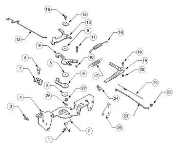 Engine Controls Diagram and Parts List for GT2554 K015-Before-13A2A7K710 Cub Cadet Lawn Tractor